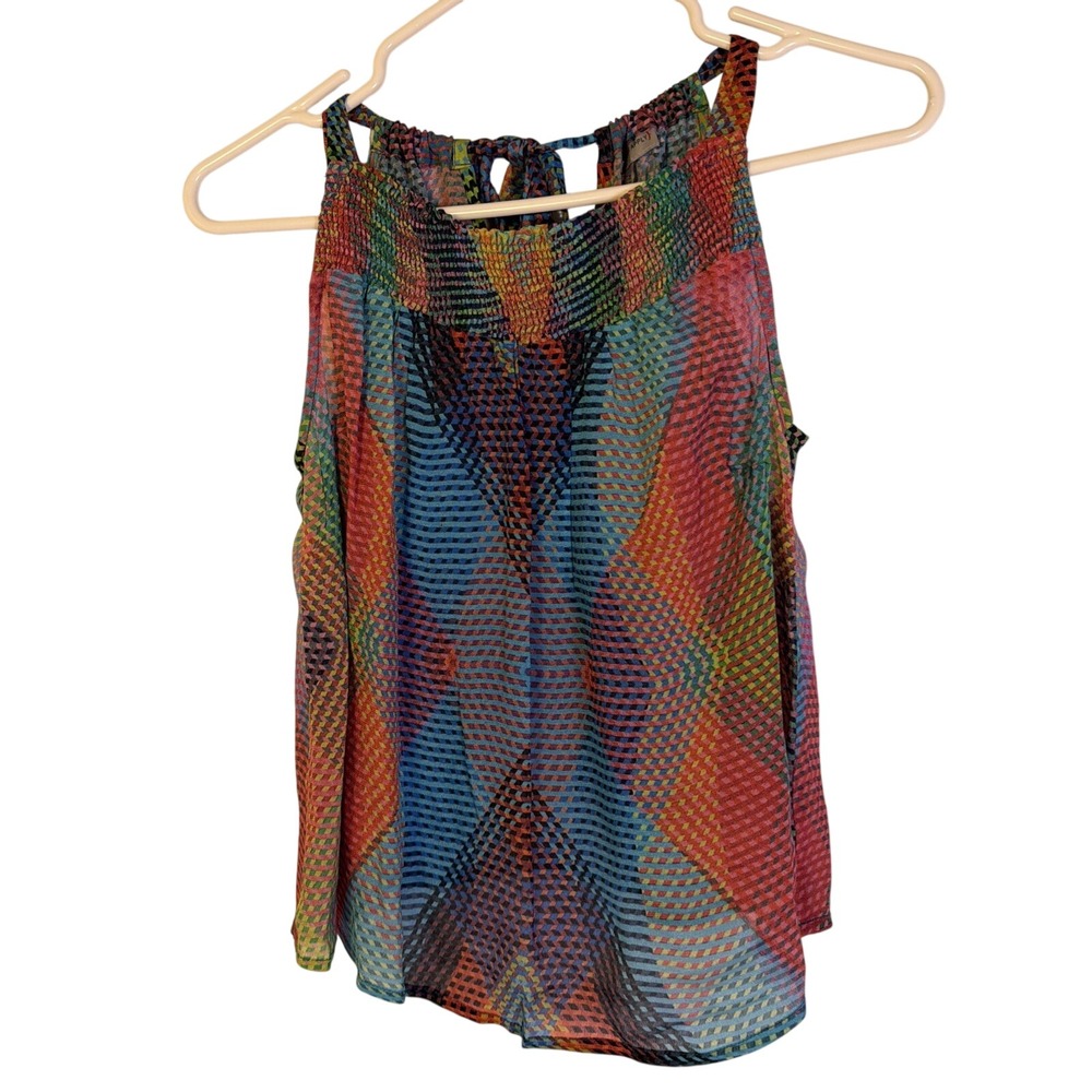 Anthropologie Conditions Apply Multi-Color Nape Tied Halter Top Women's‎ PXS